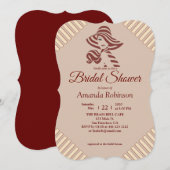 タン - マルサラ ワイン & モダンなピンク 招待状 (正面/裏面)