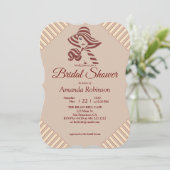 タン - マルサラ ワイン & モダンなピンク 招待状 (スタンド正面)