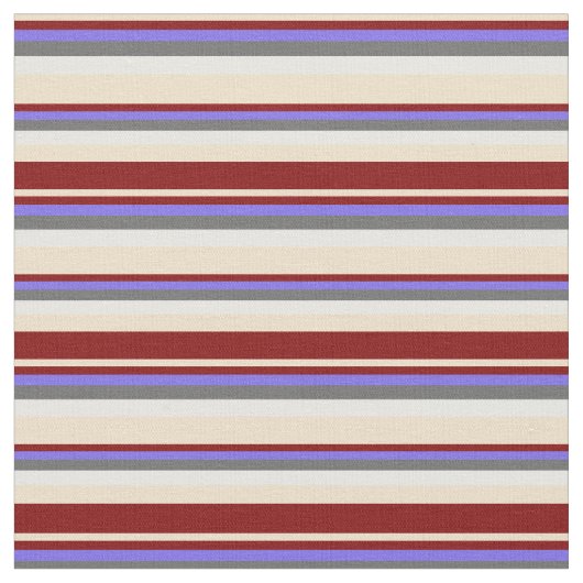 タン、マルーン、中石板ブルー、薄暗いグレー&ホワイト ファブリック (クローズアップ)