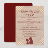 タン、マースラ ワイン - テクスチャード ウェディング シャワー 招待状 (正面/裏面)