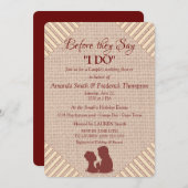 タン、マースラ ワイン - テクスチャード ウェディング シャワ 招待状 (正面/裏面)