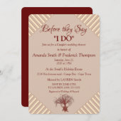 タン、マールサ・ワイン - 現代のウェディングシャワー 招待状 (正面/裏面)