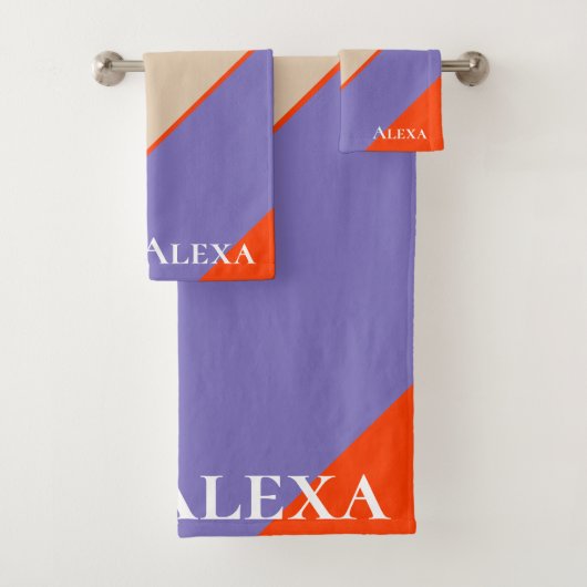 タン、ラベンダー、オレンジ航海の沿岸装飾品 バスタオルセット (インサイチュ)