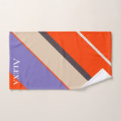 タン、ラベンダー、オレンジ航海の沿岸装飾品 バスタオルセット (ハンドタオル)