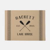 タン |レイクハウス素朴オールパーソナライズされた ドアマット (正面)