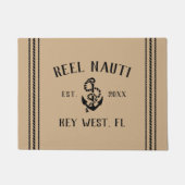 タン |素朴いかりパーソナライズされたボート名 ドアマット (正面)