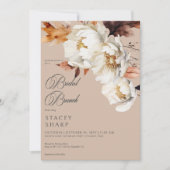 タン&素朴クリーム秋フローラ&葉ブルンチ 招待状 (正面)