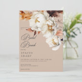 タン&素朴クリーム秋フローラ&葉ブルンチ 招待状 (スタンド正面)