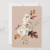 タン&素朴クリーム秋フローラ&葉ブルンチ 招待状 (裏面)