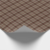 タン、赤および緑の格子縞パターン ラッピングペーパー (角)