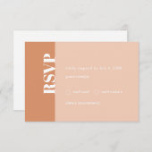 タン&赤面はっきりしたミニマモダンリストBoho RSVPカード (正面/裏面)