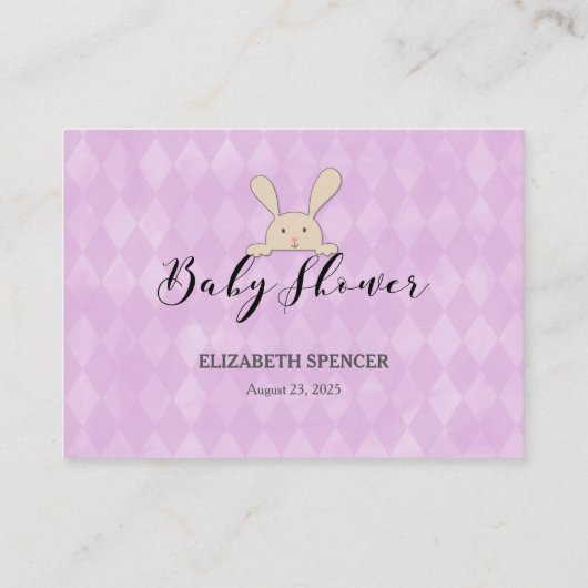 タン Bunny Rabbit マミーのお腹のサイズ シャワゲーム エンクロージャーカード (裏面)