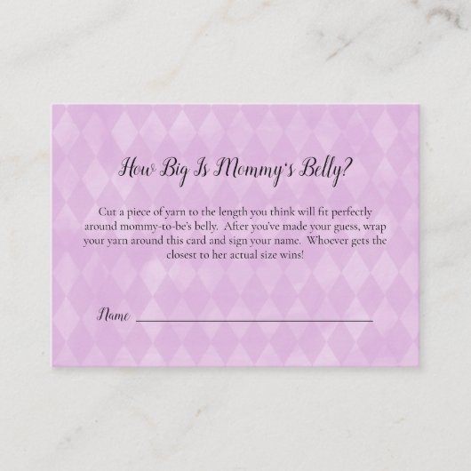 タン Bunny Rabbit マミーのお腹のサイズ シャワゲーム エンクロージャーカード (正面)