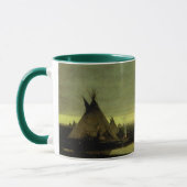 タヴェルニエによる『 dawn のインディアンキャンプ』(1873) マグカップ (左)