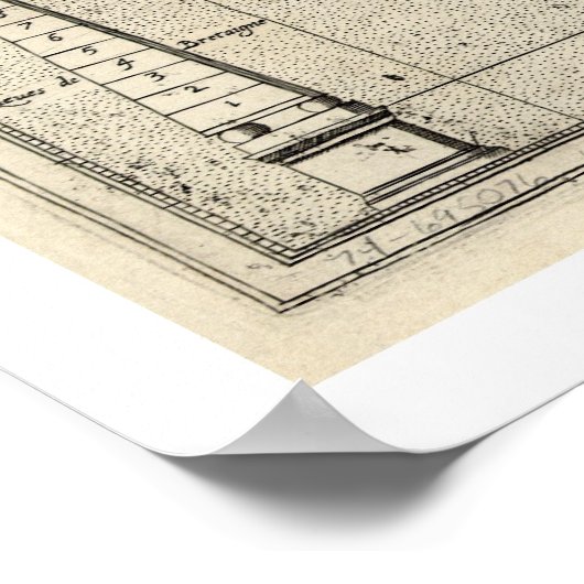 タヴェルニエのブルターニュとフランスの地図1594 ポスター (角)