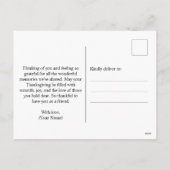 ターキお洒落ー&フォークアート離れ感謝祭 シーズンポストカード (裏面)