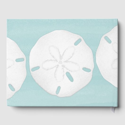 ターキウス結婚のビーチミニマリスト砂ドル ゲストブック (裏面)