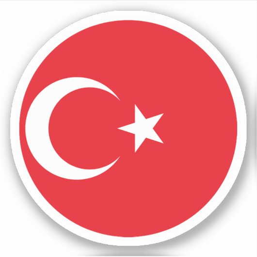 ターキエ旗ラウンドステッカー シール (正面)