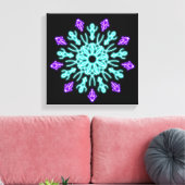 ターキオースと紫のネオンの花 キャンバスプリント (インサイチュ (リビング))