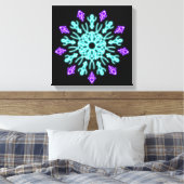 ターキオースと紫のネオンの花 キャンバスプリント (インサイチュ (寝室))