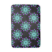 ターキオースと紫のネオンの花 バスマット (正面縦)