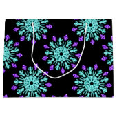 ターキオースと紫のネオンの花 ラージペーパーバッグ (正面)