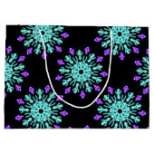 ターキオースと紫のネオンの花 ラージペーパーバッグ (裏面)