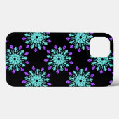 ターキオースと紫のネオン花ケースメイトiPhone Case-Mate iPhoneケース (裏面 (横))