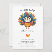 ターキカラフルー誕生日招待状 招待状 (正面)
