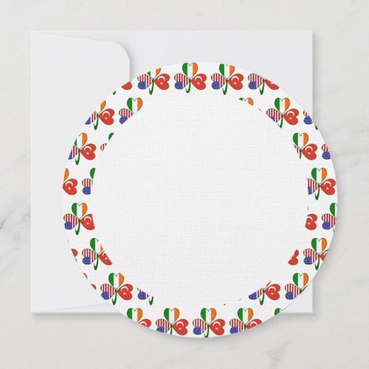 ターキッシュアイリッシュアメリカンシャムロック誕生日招待状 招待状 (裏面)