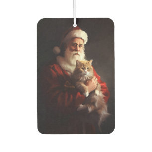 ターキッシュアンゴラの猫 サンタクロース クリスマスのお祝い カーエアーフレッシュナー