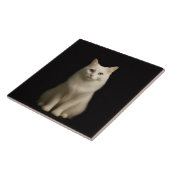 ターキッシュアンゴラの猫 ブラック4 ラグジュアリー タイル (側面)