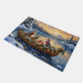 ターキッシュアンゴラキャットのクリスマスボートホリデー ドアマット (アングル)