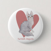 ターキッシュアンゴラキャットウォーター子猫ピンクハート 缶バッジ (正面)
