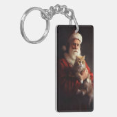 ターキッシュアンゴラキャットサンタクロースフェスティバルクリスマス キーホルダー (正面左)