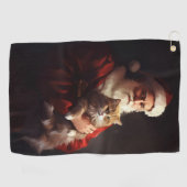 ターキッシュアンゴラキャットサンタクロースフェスティバルクリスマス ゴルフタオル (横)