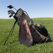 ターキッシュアンゴラキャットサンタクロースフェスティバルクリスマス ゴルフタオル (グリーン)