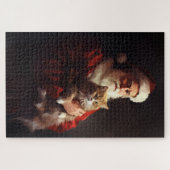 ターキッシュアンゴラキャットサンタクロースフェスティバルクリスマス ジグソーパズル (横)