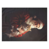 ターキッシュアンゴラキャットサンタクロースフェスティバルクリスマス テーブルクロス (正面(横))