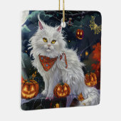ターキッシュアンゴラキャットハロウィン不気味 セラミックオーナメント (右)