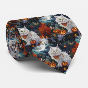 ターキッシュアンゴラキャットハロウィン不気味 ネクタイ