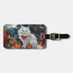 ターキッシュアンゴラキャットハロウィン不気味 ラゲッジタグ