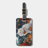 ターキッシュアンゴラキャットハロウィン不気味 ラゲッジタグ (正面縦)