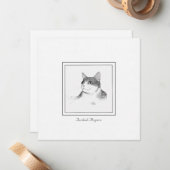 ターキッシュアンゴラキャット写真オンザフラットノートカード ノートカード (正面/裏面インサイチュ)