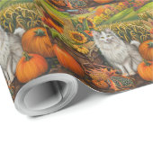 ターキッシュアンゴラキャット秋の収穫感謝祭 ラッピングペーパー (ロールコーナー)