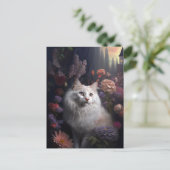 ターキッシュアンゴラ猫はがき ポストカード (スタンド正面)