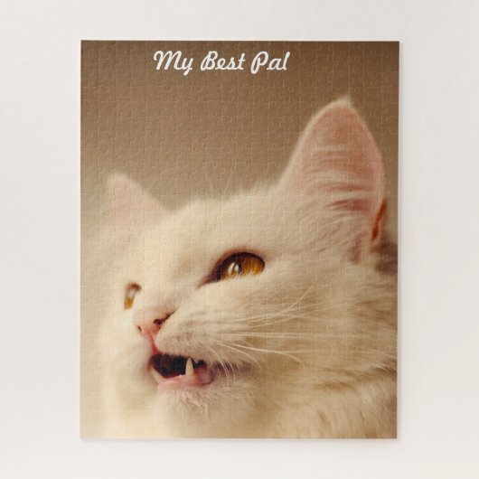 ターキッシュアンゴラ猫。 ジグソーパズル (縦)