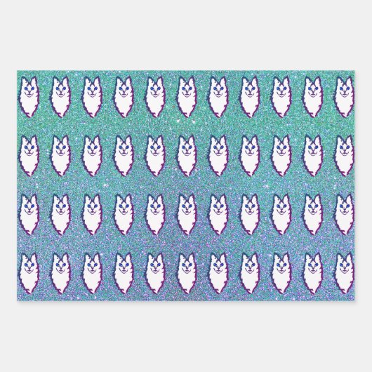 ターキッシュアンゴラ猫 – Blue Eed Angora ラッピングペーパーシート (正面)