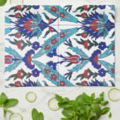 ターキッシュイズニク花の模様 キッチンタオル (折り畳み)