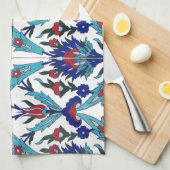 ターキッシュイズニク花の模様 キッチンタオル (四つ折り)